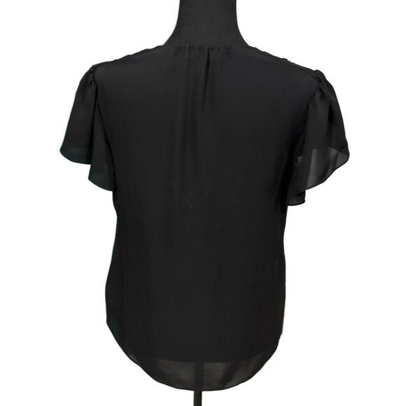 REBECCA TAYLOR Women’s Celina Silk Top in Black-Size 6 - Picture 9 of 12